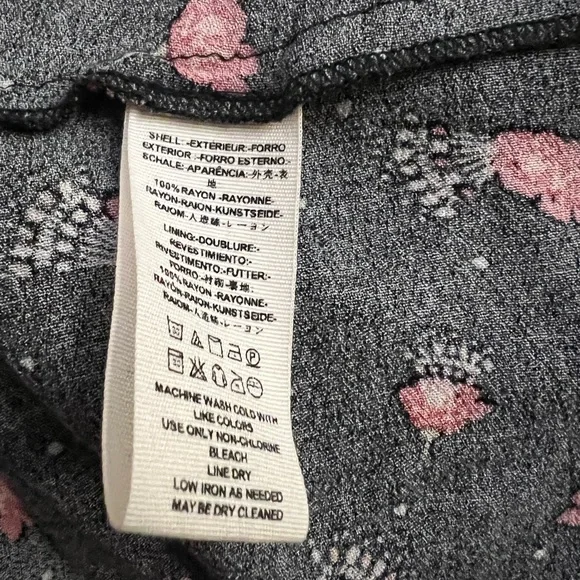 Free People Black Mini Dress with Red Floral Print - Picture 8 of 9